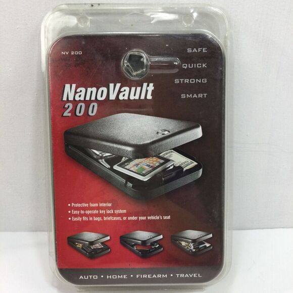 GunVault NanoVault NV100 Small Arms Safe Auto Home Travel W/ Key & Cable Blk NEW - Picture 6 of 6
